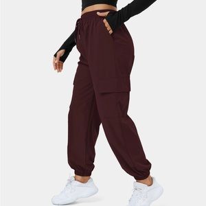 NWT Halara Mid Rise Drawstring Side Pocket Casual Cargo Joggers - M